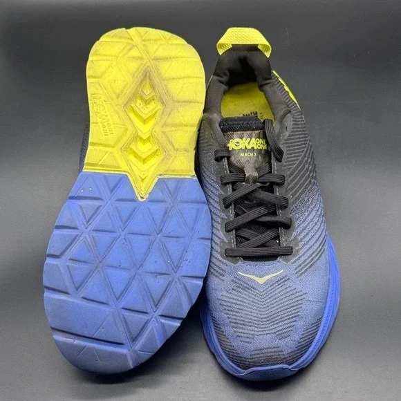Hoka One One Mach 3 Mens Running Shoes Blue Yellow 1106479 ABEP Size 10.5 - Picture 5 of 7